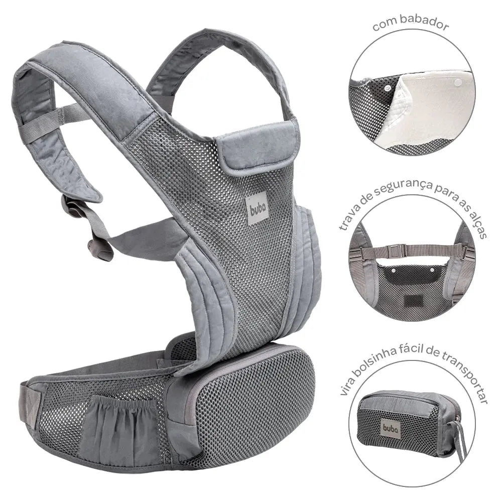 Mochila Canguru para bebê Cinza
