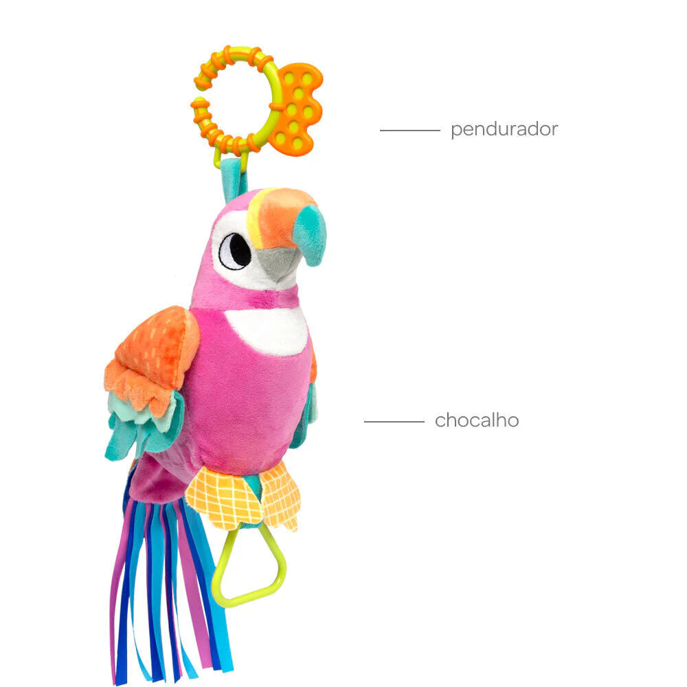 Papagaia Laila - Chocalho e Moderdedor Infantil