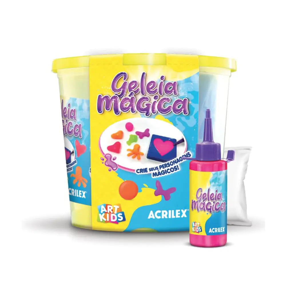 Geleia Mágica colorida de brinquedo infantil para brincar e modelar.