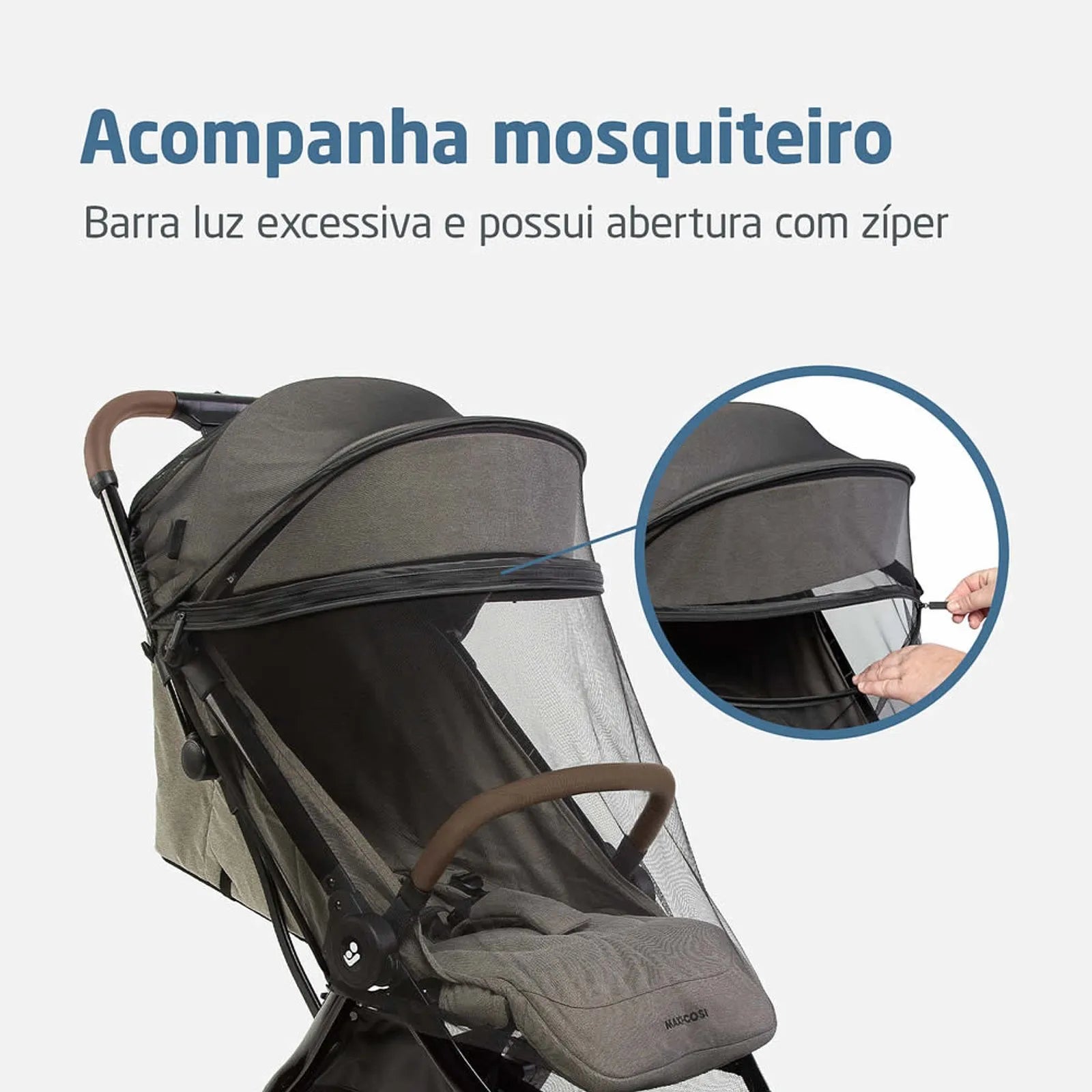 Carrinho Eva³ Luxe Twillic Truffle Trio Isofix 360 Maxi Cosi