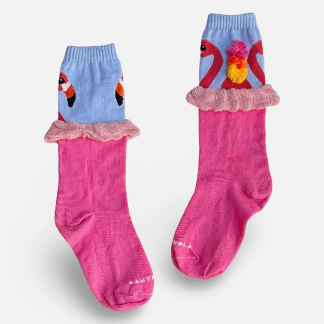Meia Flamingo Rosa - Cantarola