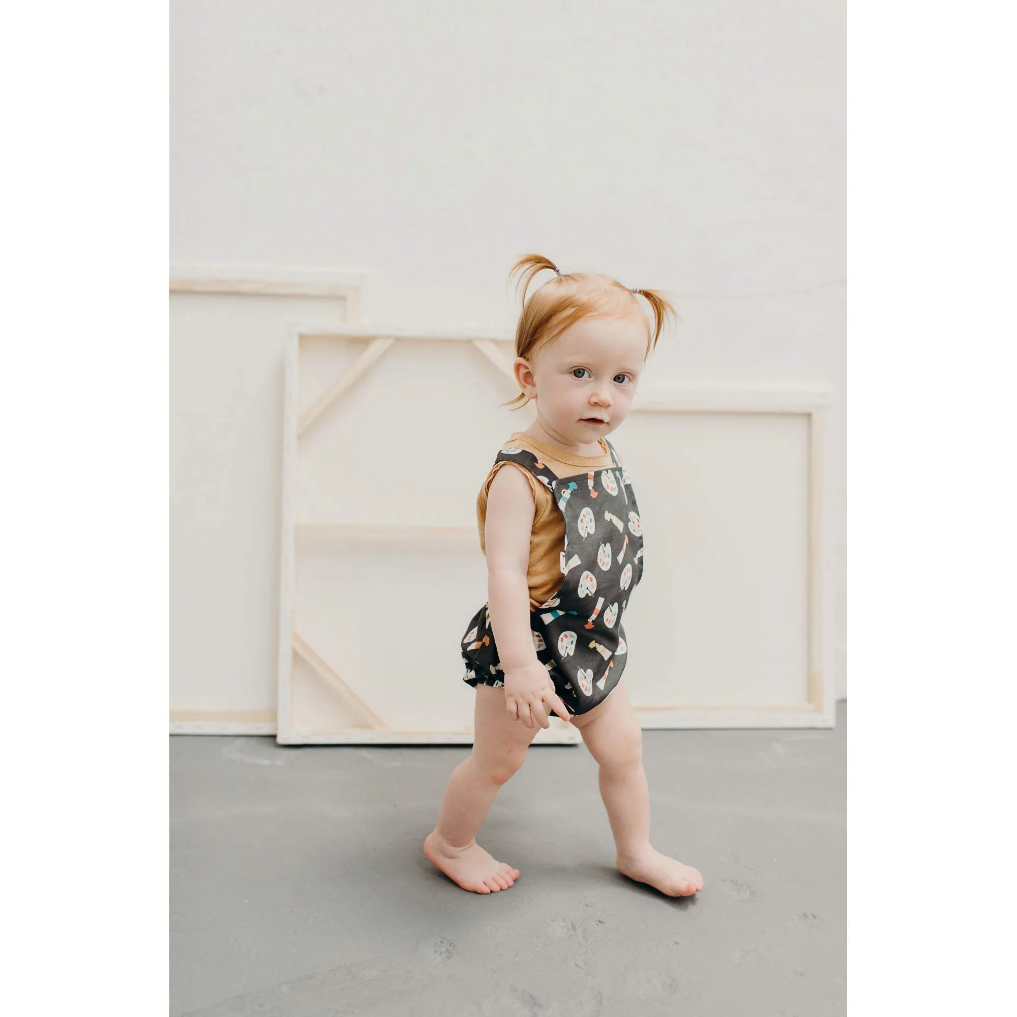 Romper Jardineira Vintage Bebê Aquarela - Trend4Kids