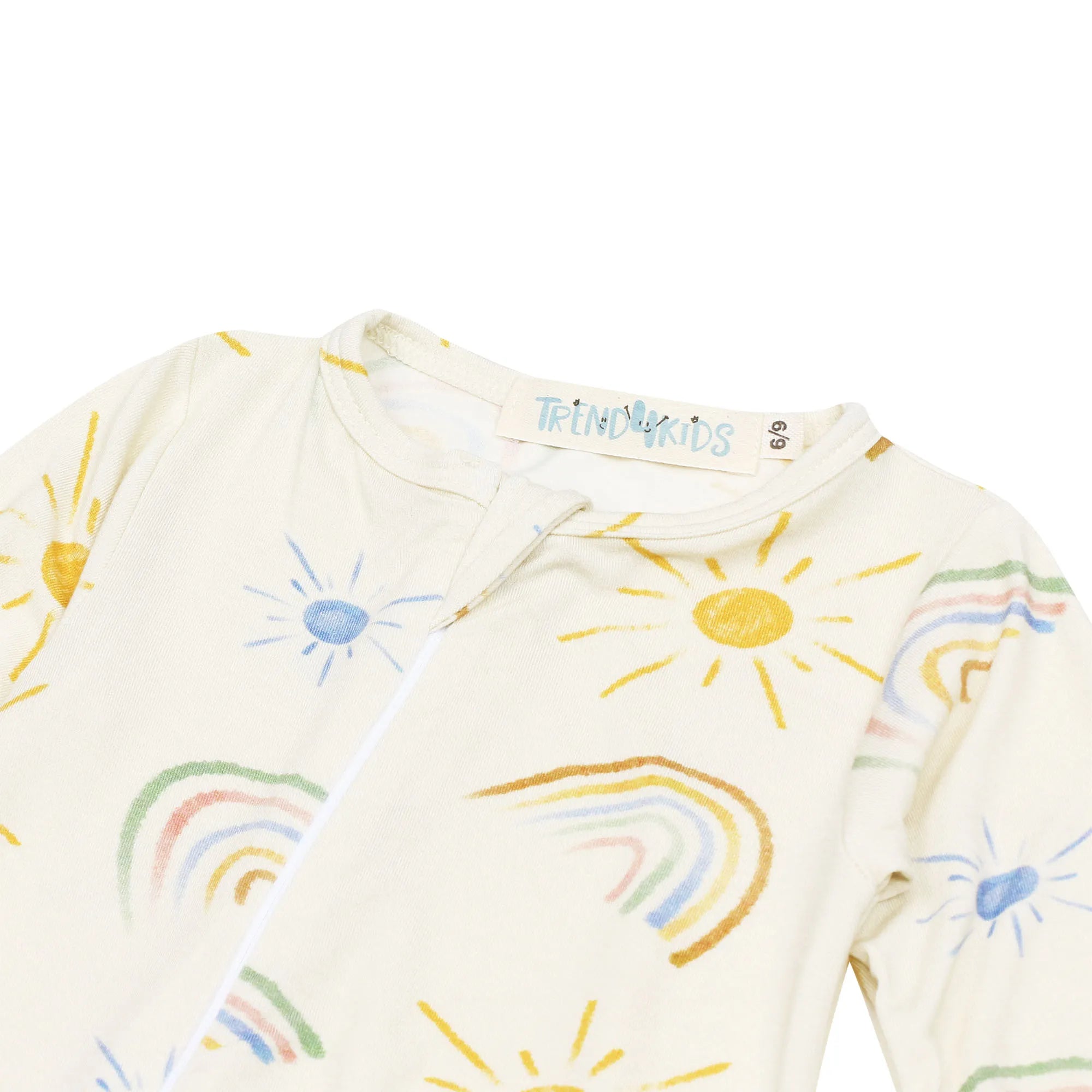 Macacão Arco-Íris em Malha de Bambu com Zíper Duas Vias – Trend4Kids