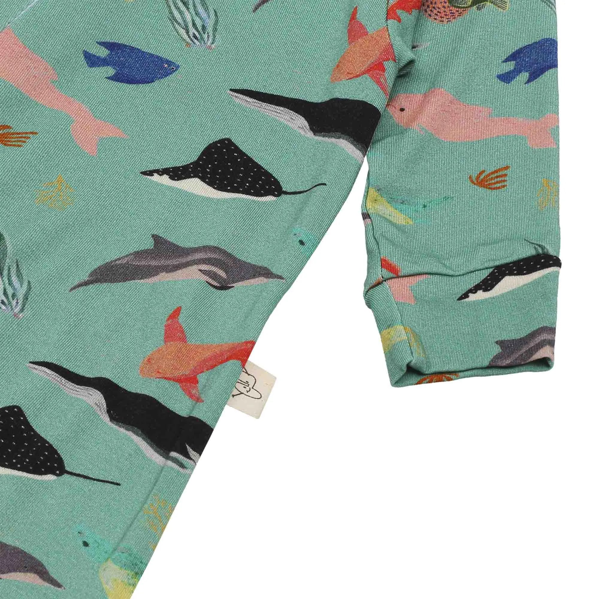 Macacão de Bebê com Zíper Estampa Oceano – Trend4kids