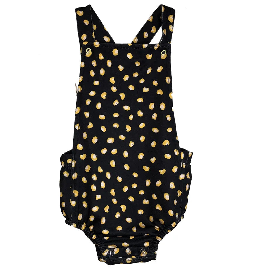 Romper Jardineira Bebê Mancha Onçinha Preta – Trend4Kids