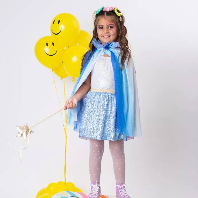 Saia Brilho Doce Paetê Azul bebê - Minibossa