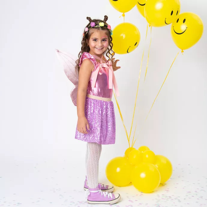 Saia Brilho Doce Paetê Lilás Halloween - Minibossa