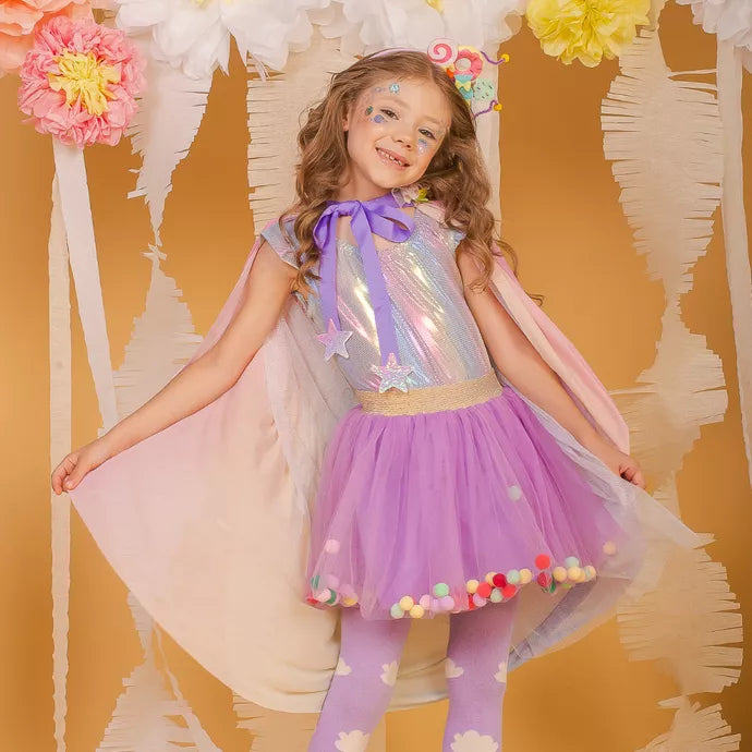 Saia Tule Pompom Lilás - Minibossa
