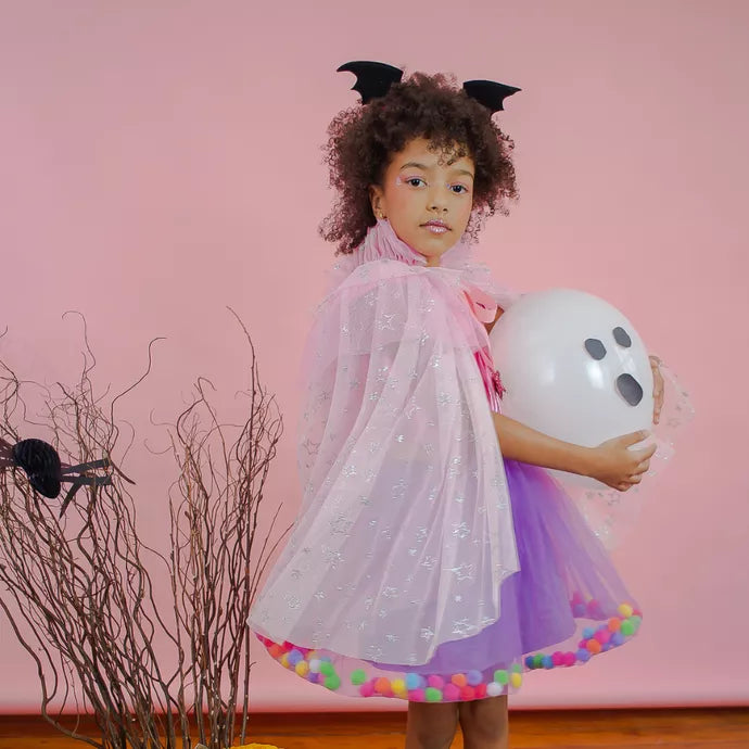 Saia Tule Pompom Lilás - Minibossa