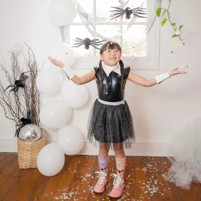 Gola e Bracelete Vandinha Branco Halloween - Minibossa